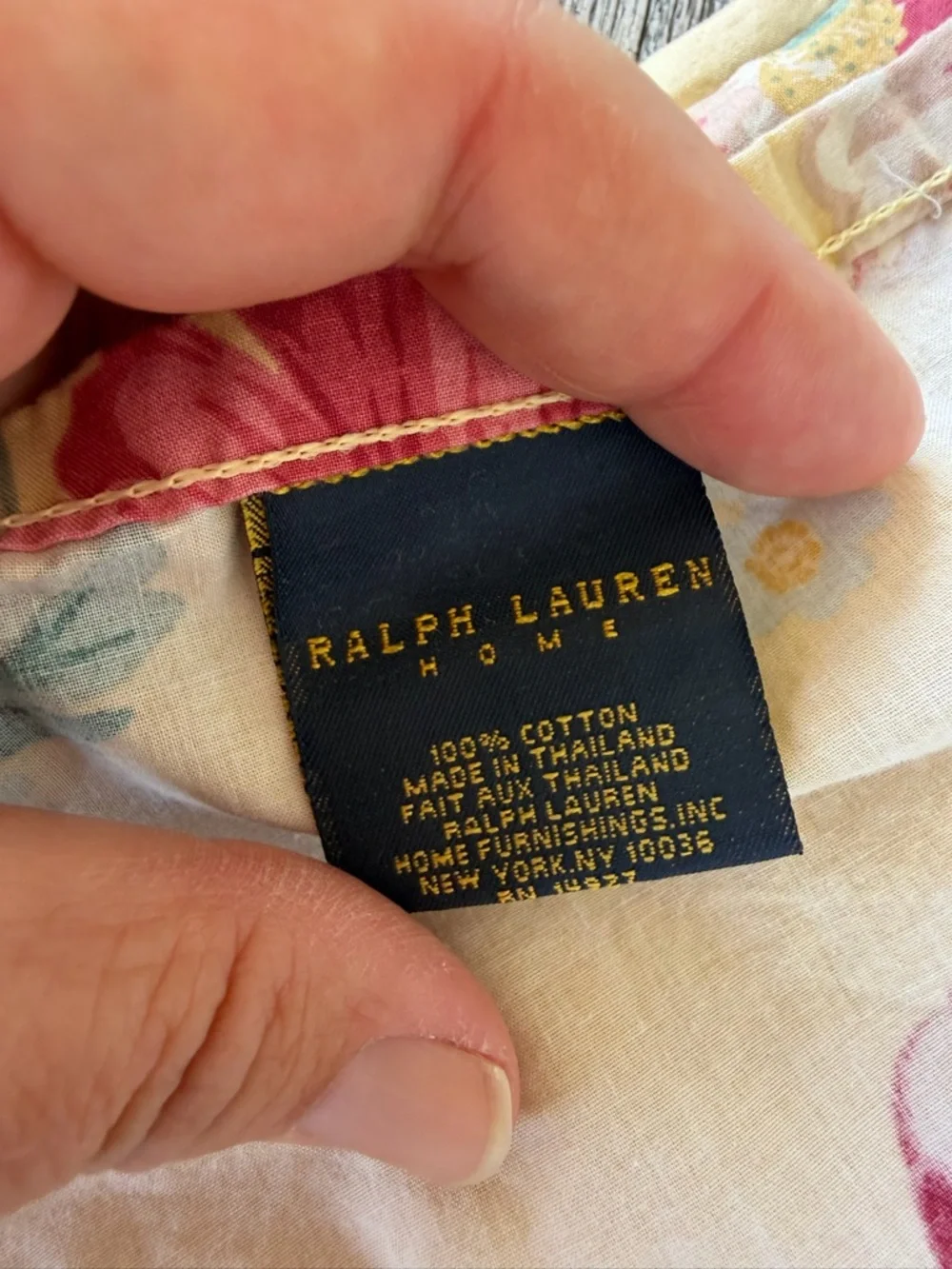 Vintage Ralph Lauren Parsonage Lane Ruffled King Flat Sheet Yellow Floral GUC